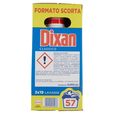 DIXAN Liquido Classico 360° Tripack 57 Lav. (3x19)